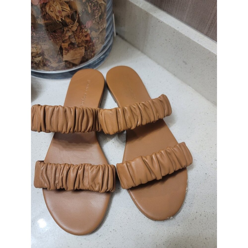 Jenni Kayne Leather Dune Strappy Sandal Style Size 37/6.5 in Walnut Color